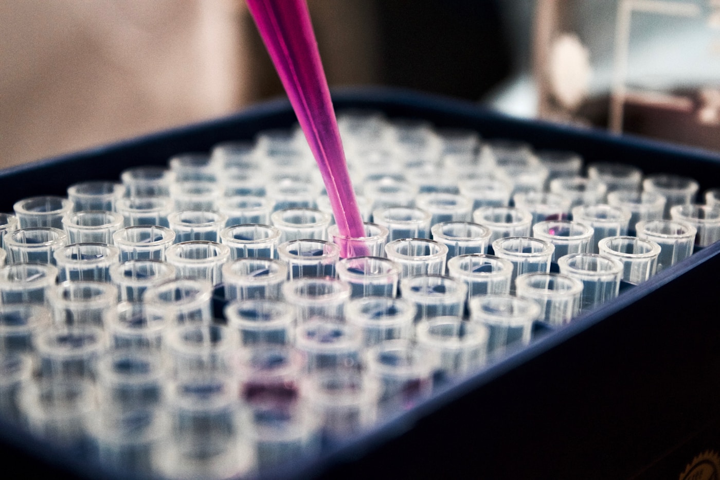 Precision pipetting equipment used in a research laboratory