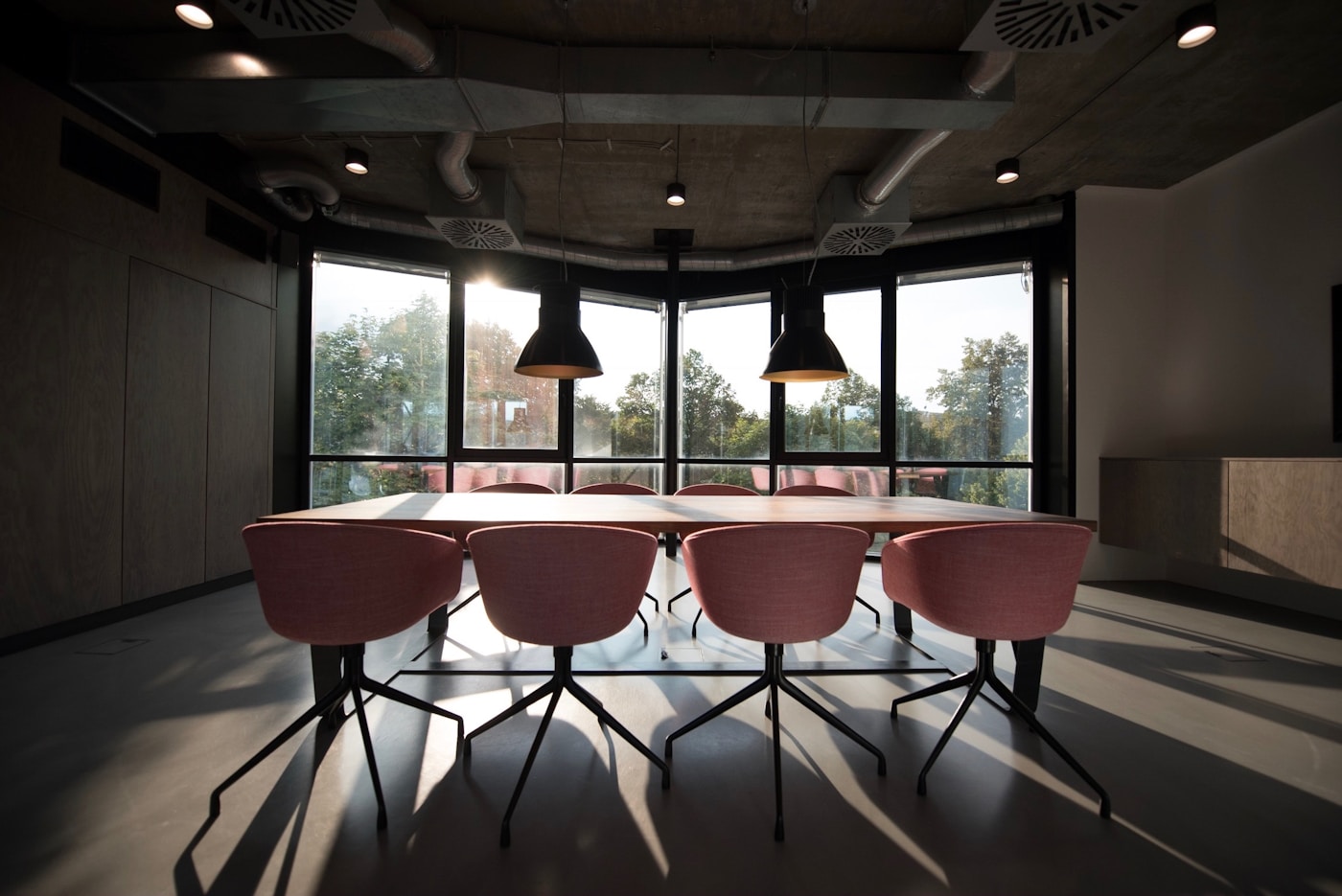 Illustrative contemporary workplace interior for planning & project coordination